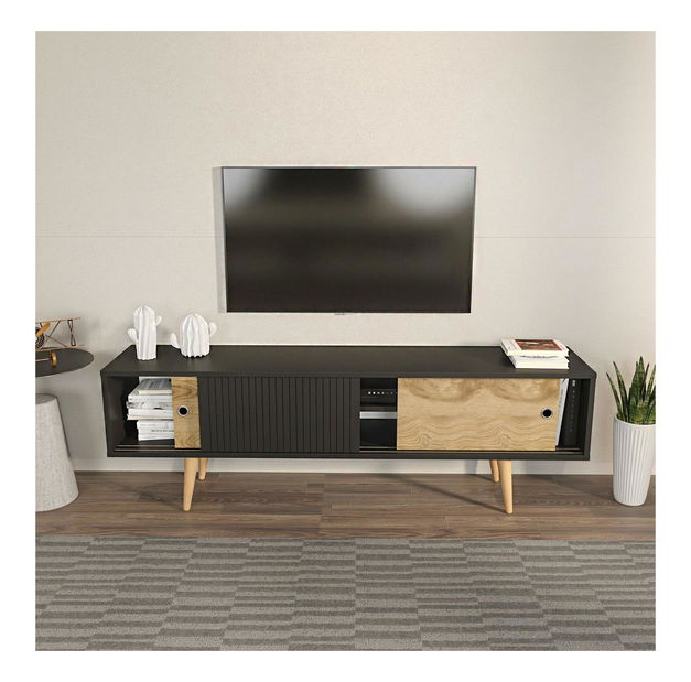 TV skrinka Ecranissa (antracit + dub)