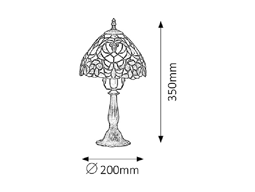 Stolová lampa Mirella 8089 (bronzová + viacfarebné)