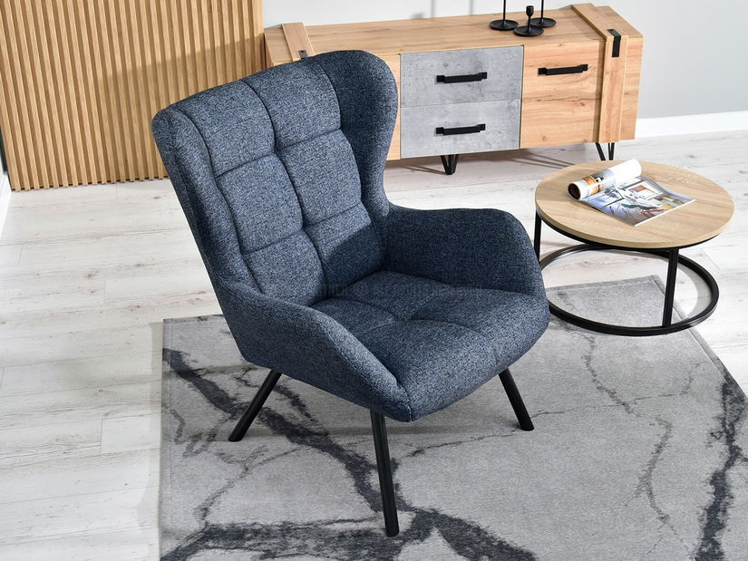 Dizájnos fotel Norweien (szürke + arany)