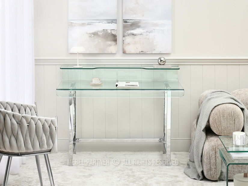 PC stol Lazuli (staklo + krom)