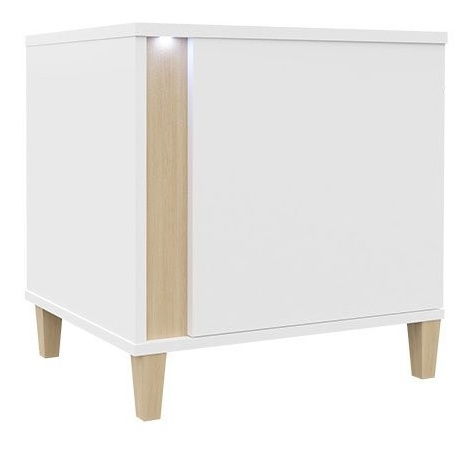 Noptieră Aurelius-AR04 AR07 (alb + alb lucios + natural)