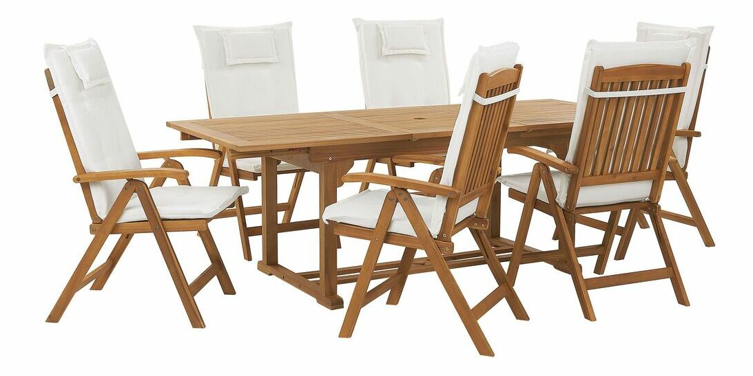 Záhradný set Jakarta (krémovobiela)