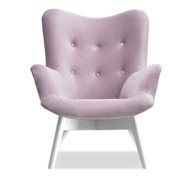 Dizajnové kreslo Florentino (svetlofialová + orech)