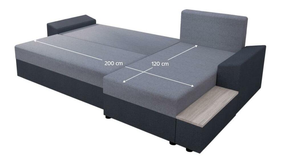 Rozkladacia rohová sedačka Ferges (tmavosivá + sivá) (s úložným priestorom)