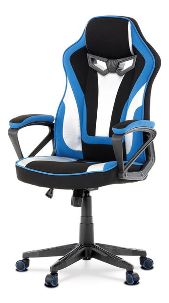 Kancelárske/herné kreslo Ynais-Y340-BLUE (modrá + čierna + strieborná)