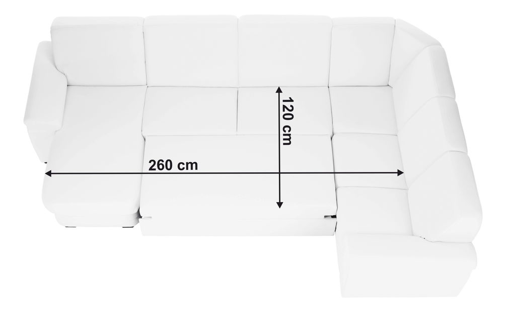 Rohová sedačka U Britella U (biela) (L)