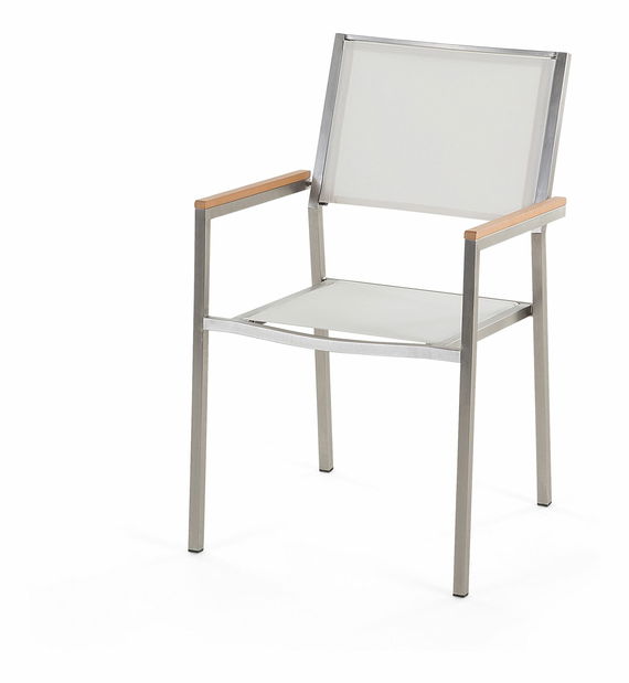 Záhradná jedálenská sada Grosso (biela) (biele stoličky)