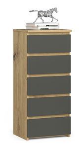 Comodă Cipriano III (Stejar artisan + gri)