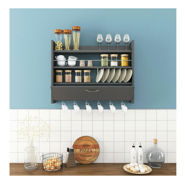 Kuhinjska polica Lobino (antracit)