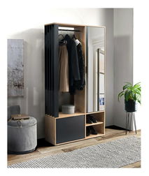 Predsoblje Milan (hrast artisan + crna)