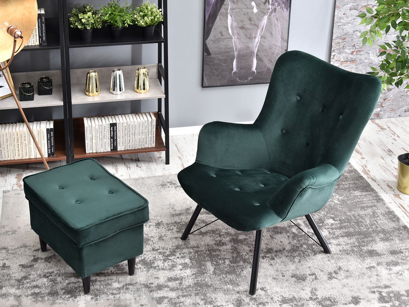 Relaxačné kreslo Dawntawn (zelená + čierna)