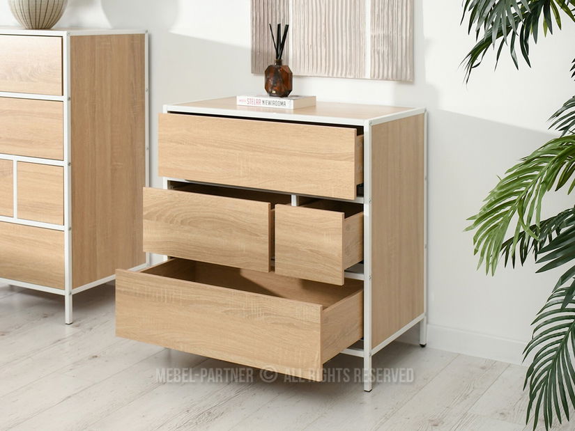 Comodă Soren Kom (sonoma + alb)