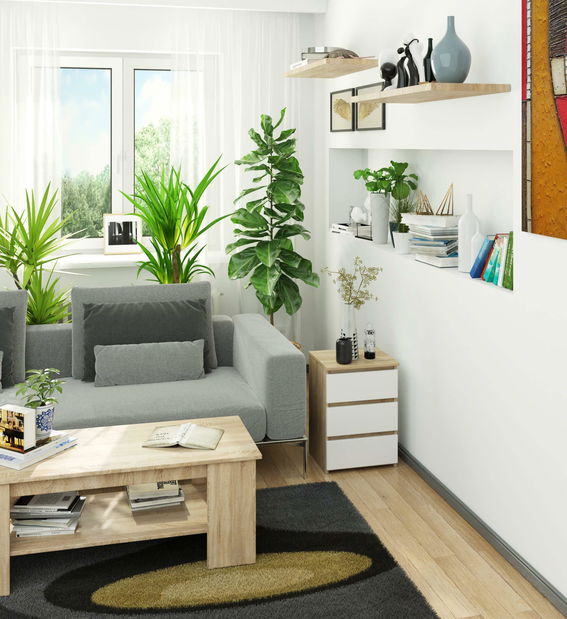 Komoda Cipriano (hrast sonoma + bijela)