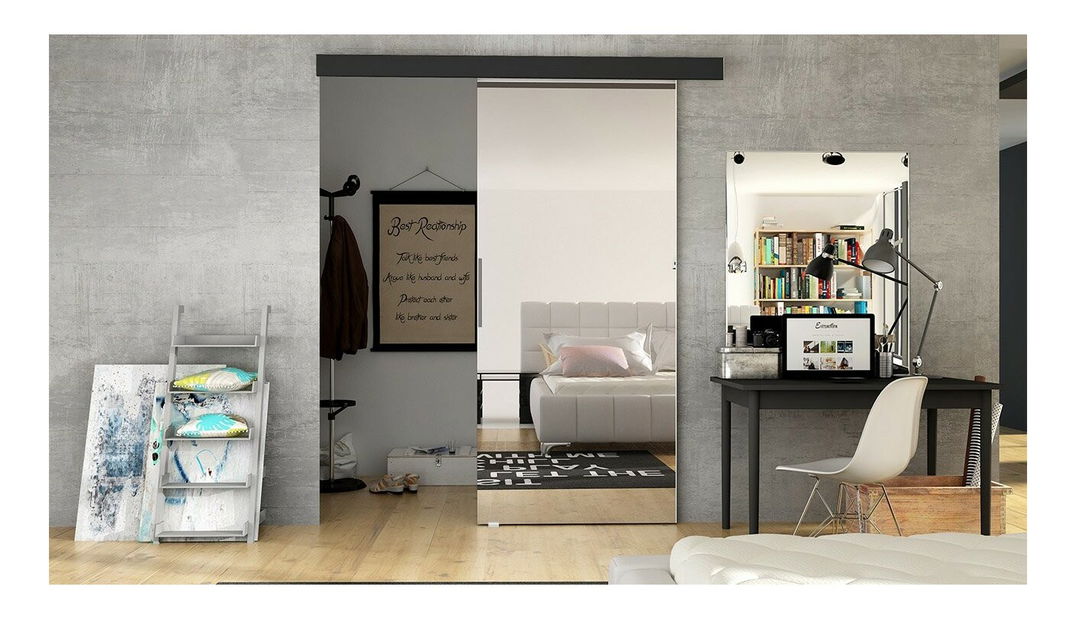 Tolóajtó Clayton 80 II (fekete + tükör)