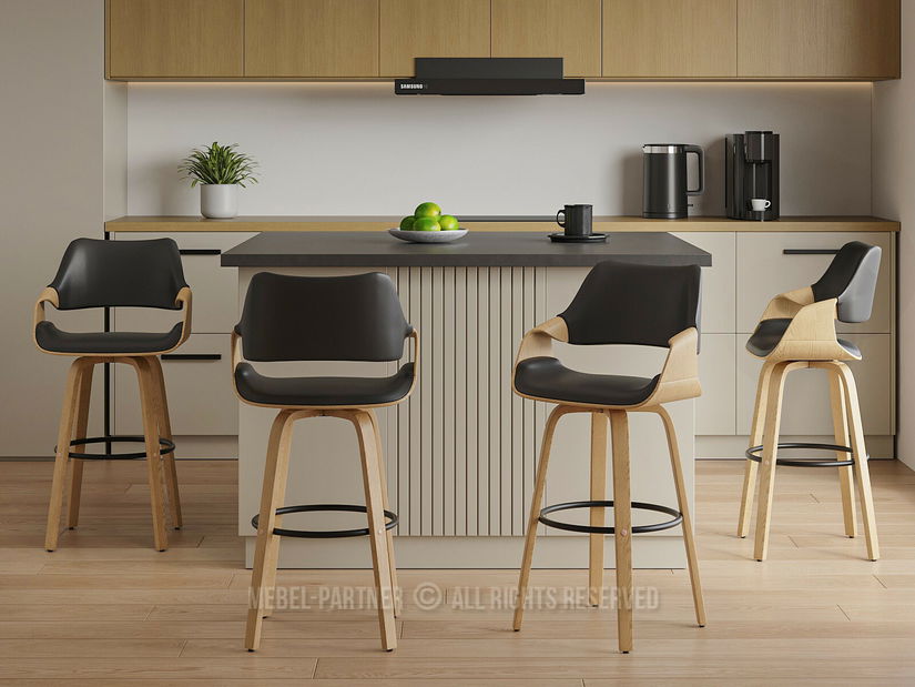 Scaun bar Rolenzono H75 (negru)