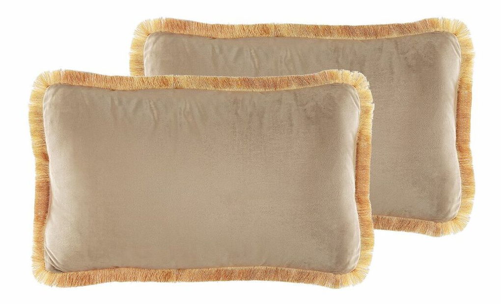 Set 2 ukrasna jastuka 45 x 45 cm Photo (bež)