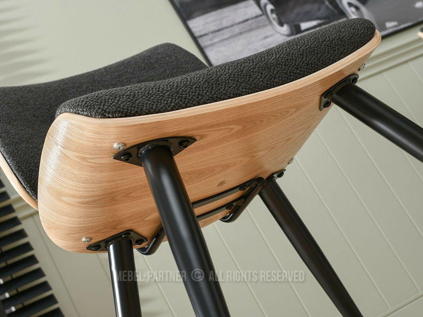 Stolička Grimo (dub + grafit + čierna)