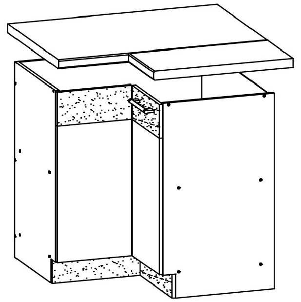 Dolná kuchynská skrinka, rohová Modesta MD21 D90 NW