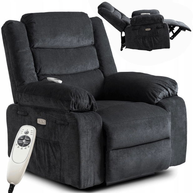 Masažna fotelja Jornaleros (crna tkanina) 