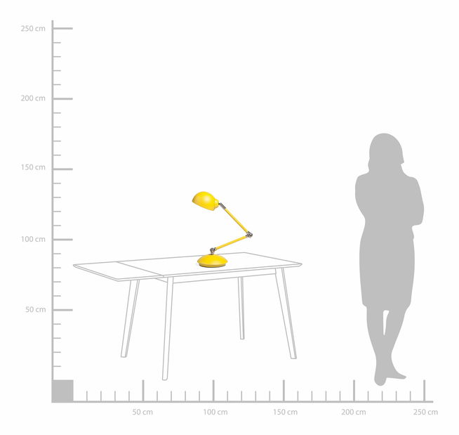 Asztali lámpa HELLER (fém) (sárga)