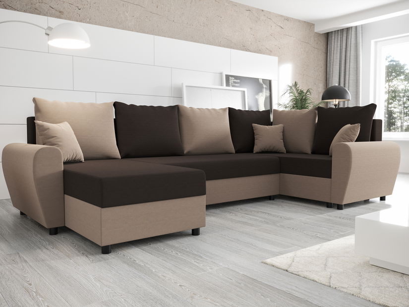 U alakú sarokkanapé Fleur Long (capuccino + sötétbarna) (J)