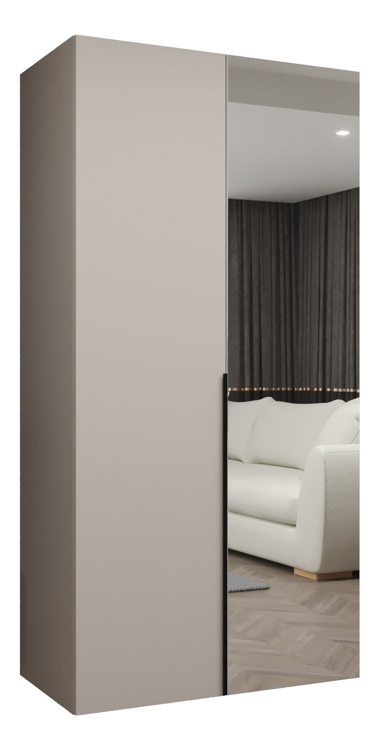 Dulap de haine 100 cm Alice 2 (Cașmir + Negru)