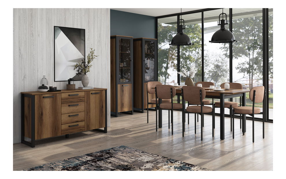 Masă de sufragerie extensibilă 140-175 cm Marni (Stejar delano închis)