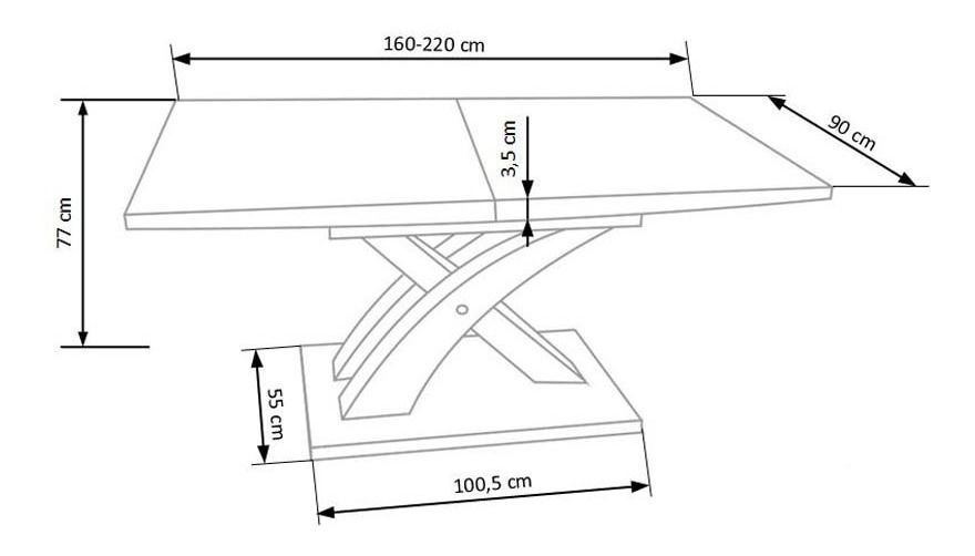 Széthúzható étkezőasztal 160-220 cm Suena (arany tölgy) (6 8 fő részére)