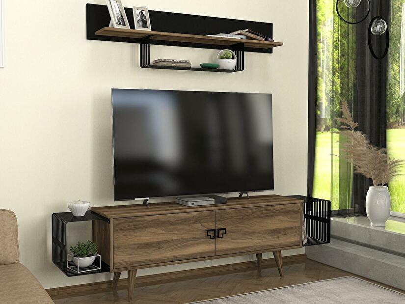 Mobilier living Kudave (Nuc + negru) 