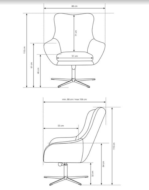 Otočné kreslo Elvis (krémová)