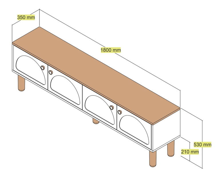 TV asztal/szekrény Bohnedo (fehér)