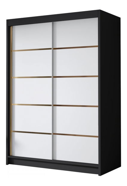 Ormar za garderobu s kliznim vratima Varentona IV 120 (bijela + zlatna) 