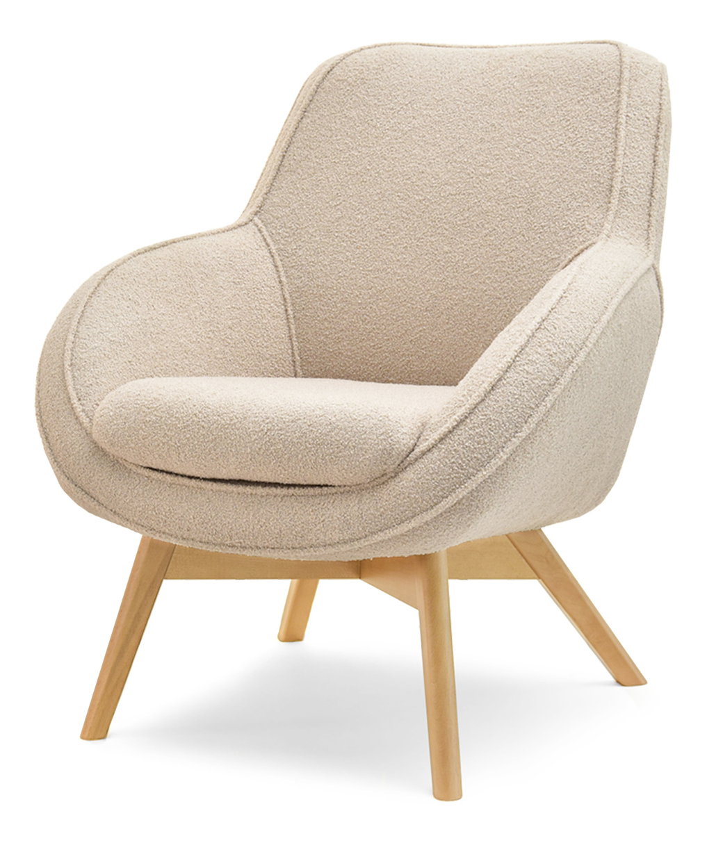 Dizajnové kreslo Merch (béžová + biela)