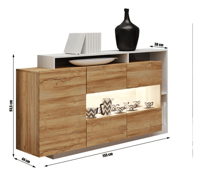 Komoda Allegro (hrast grandson + bijela)