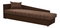 Pat de o persoană (canapea) 80 cm Jeannine (maro) (și sp. depozitare) (S)