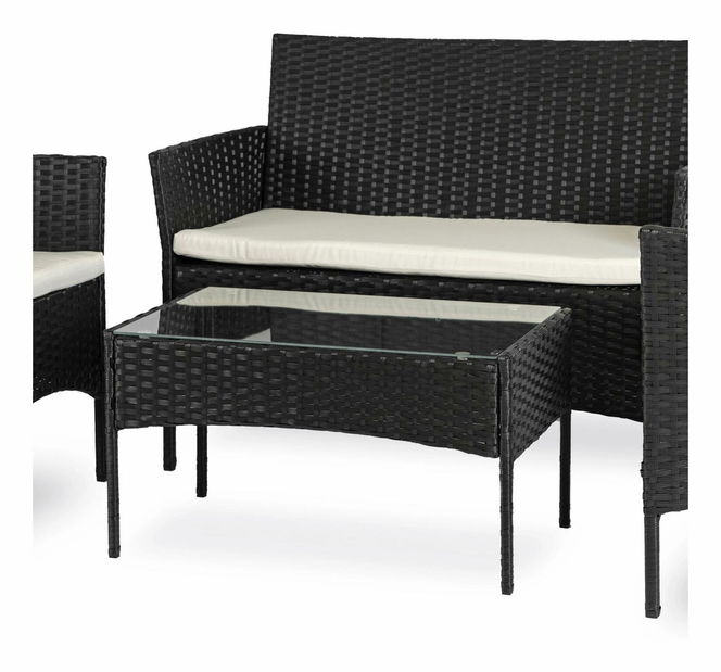 Vrtni set Manta (crna + bež) (za 4 osobe)