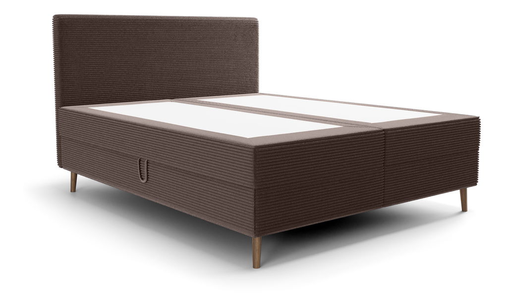 Franciaágy 140 cm Napoli Comfort (barna) (ágyráccsal, tárolóhellyel)