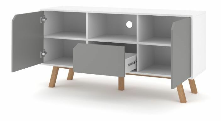 TV asztal/szekrény Tanuko (fehér + szürke)