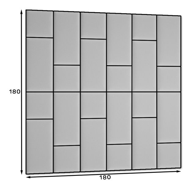 Set 24 čalúnených panelov Quadra 180x180 cm (ružová)