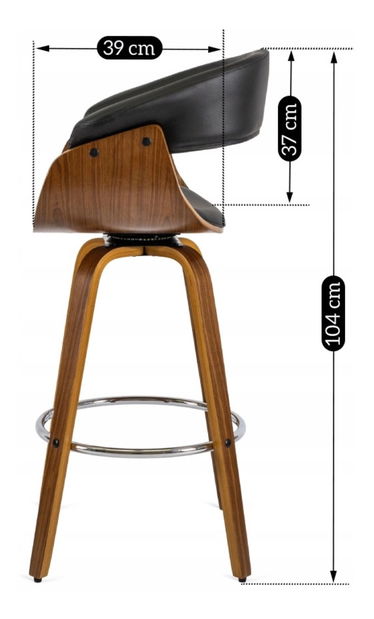 Bárszék Jerrey (fekete + dió) 