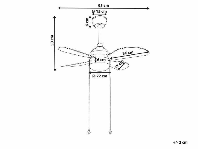 Stropný ventilátor so svetlom Devora (čierna)