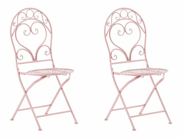 Set 2 buc. scaune de grădină ALBORA (roz)