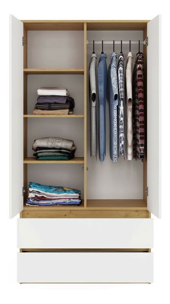 Šatníková skriňa Musecalo 1 (dub artisan + biela)