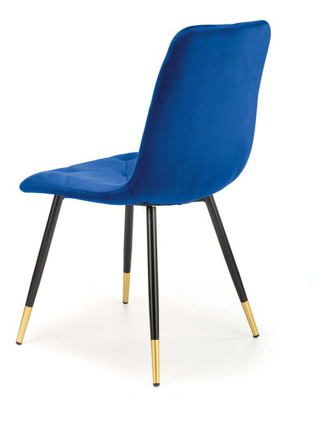Jedálenska stolička Kallan (tmavomodrá + čierna + zlatá)