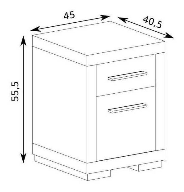 Noptieră Vega 11 (Stejar santana deschis)