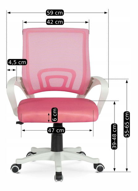 Dječja okretna stolica Novatos (ružičasta) 