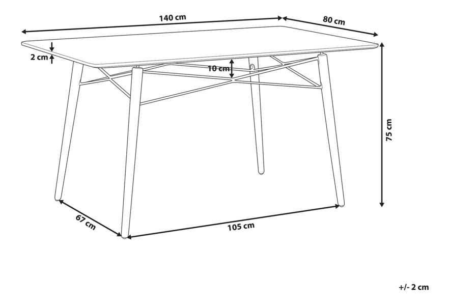 Masă de sufragerie Biondi (pentru 4 persoane) (negru)
