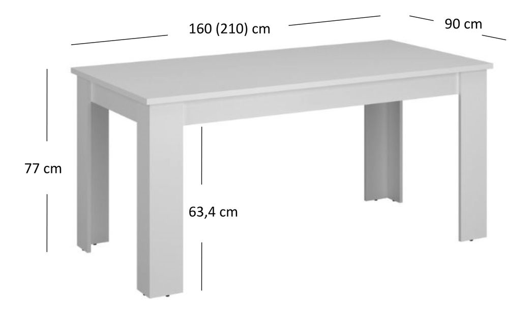Blagovaonski stol na razvlačenje (za 6 do 8 osoba) Ethan (bijela)