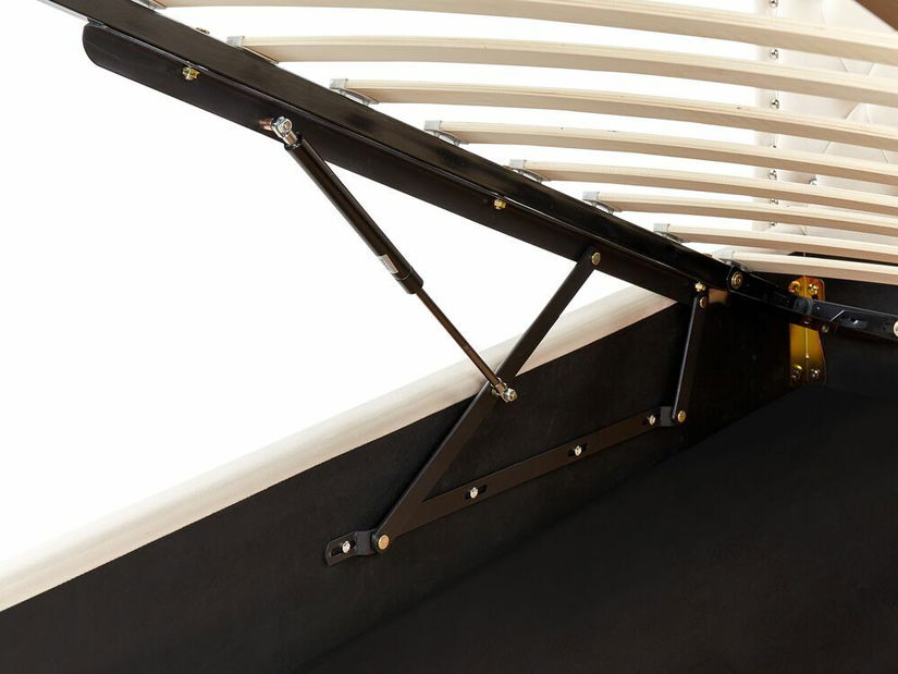 Jednolôžková posteľ 200 x 90 cm Metty (béžová) (s roštom) (s úl. priestorom)