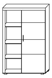 Ormar s policama Salford S2 (šljiva + grafit) 